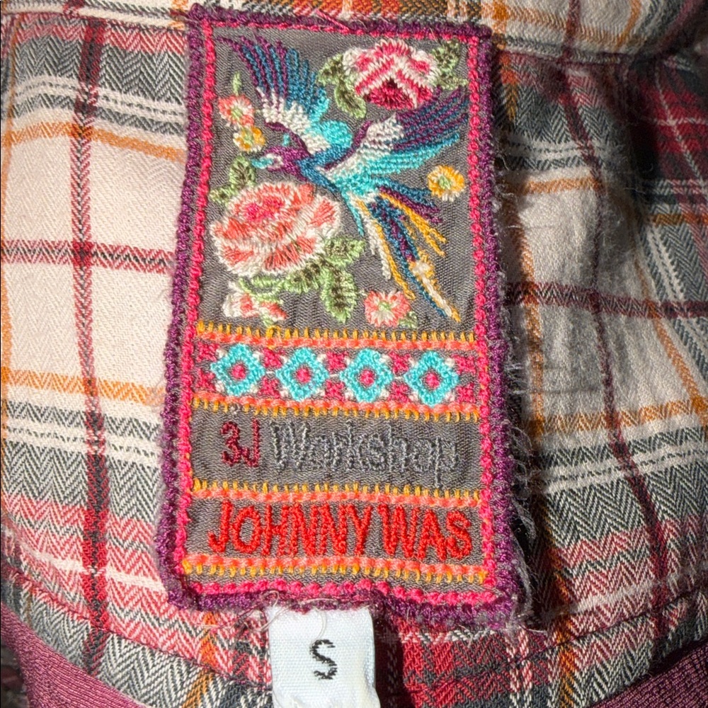 Johnny Was Workshop Patchwork Flannel Button Up S… - image 5